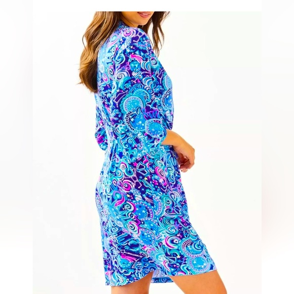 NWT LILLY PULITZER LINA ROBE & RUFFLE TOP SET LAPIS LAZULI COSMIC KISMET - Picture 1 of 5